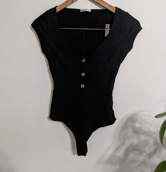 Reformation Tops - Reformation Marten Bodysuit Black